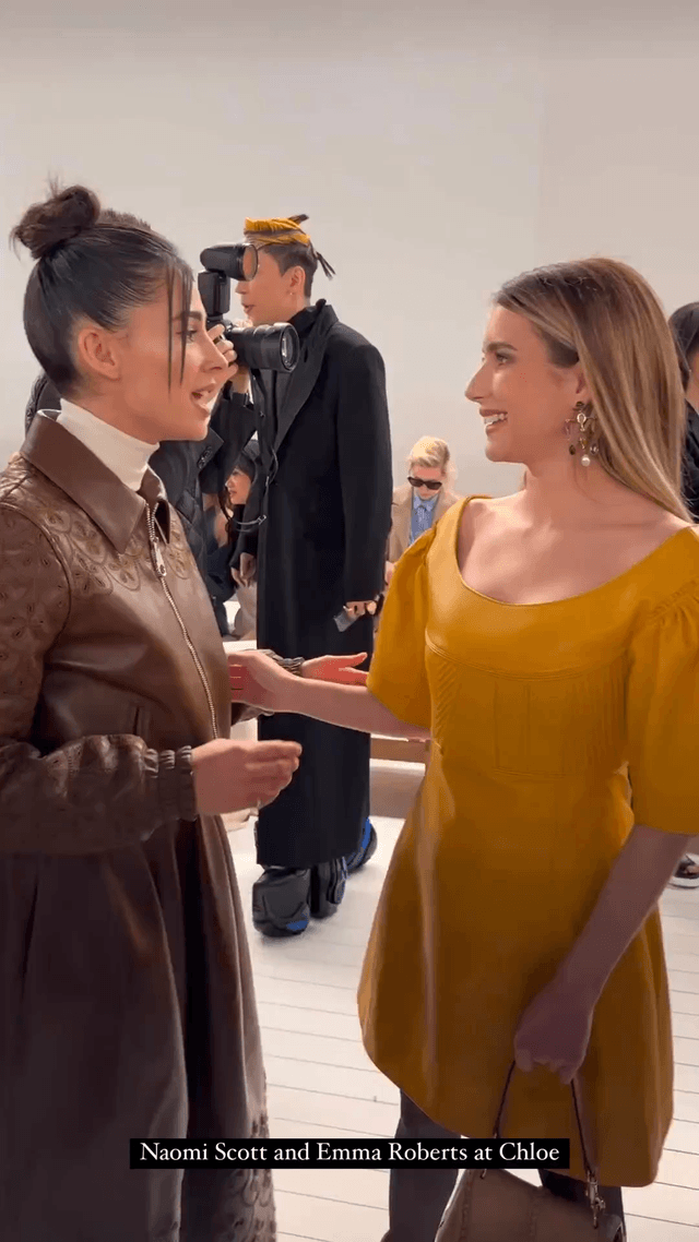 With Emma Roberts at Paris Fashion Week