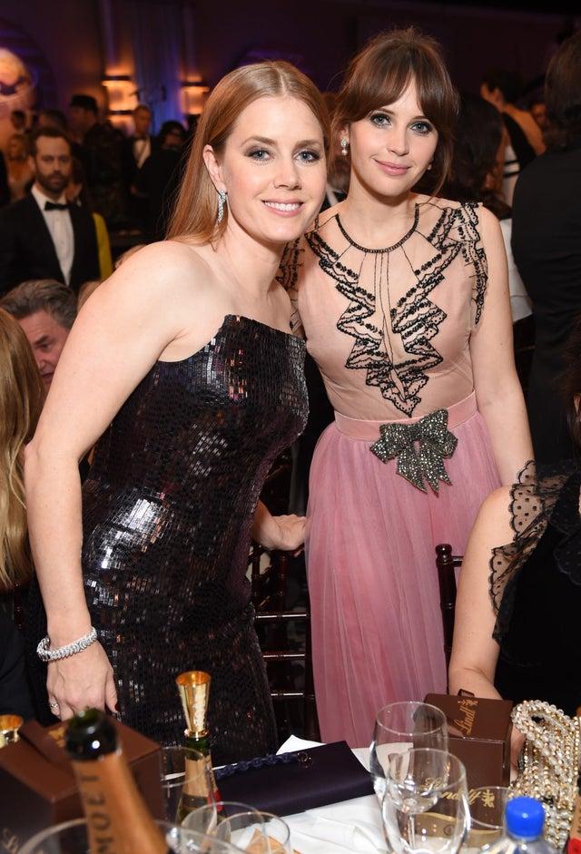 With Felicity Jones at Golden Globes 2017