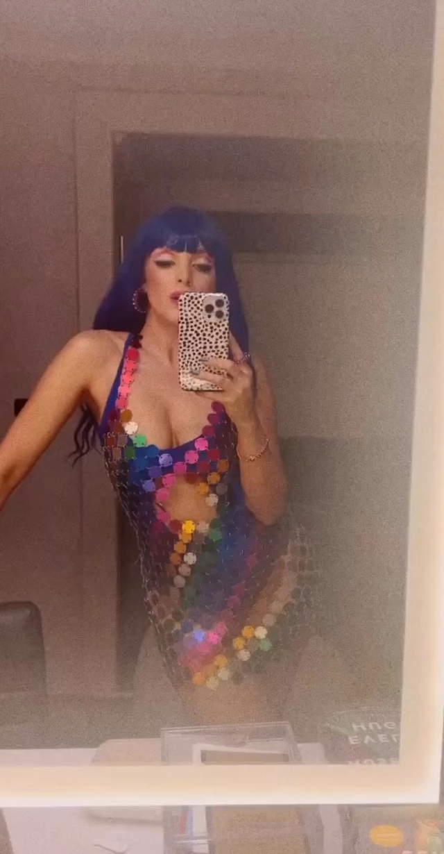 Liz in a Colorful Dress - Instagram 6/20/23