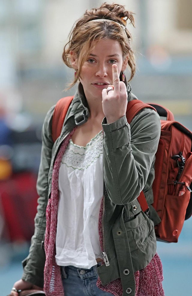 Only Evangeline could look this adorable giving us the middle finger.