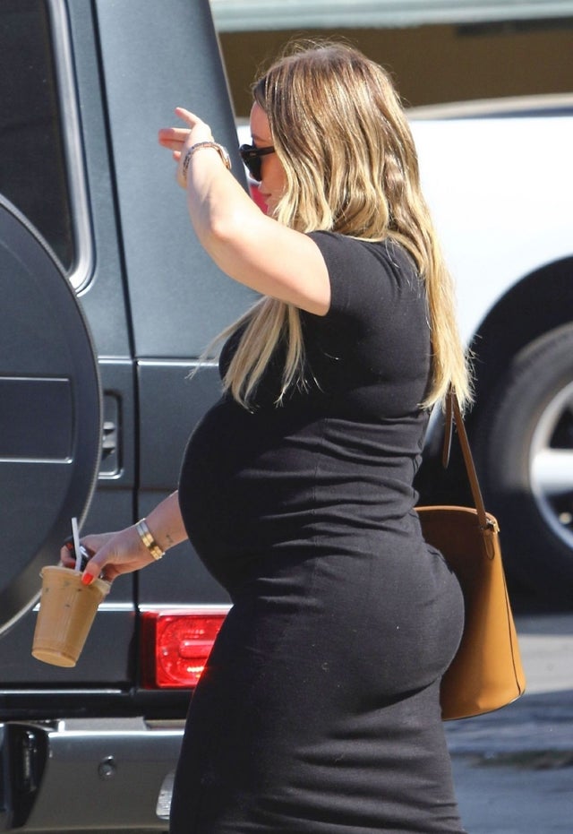 With baby bump in 2018