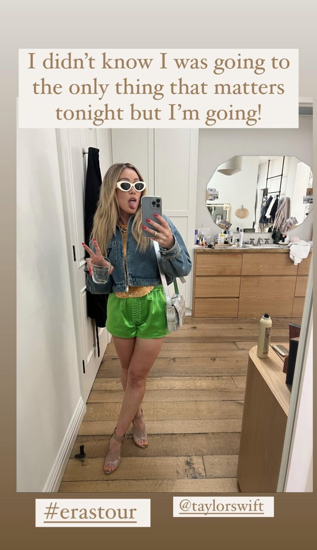Hilary’s outfit for Taylor Swift concert | IG story August 2023