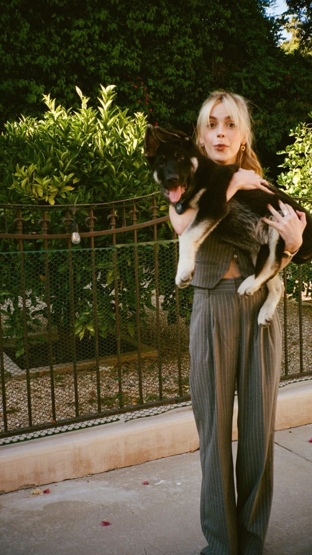 With her puppy on Insta 8/23/23
