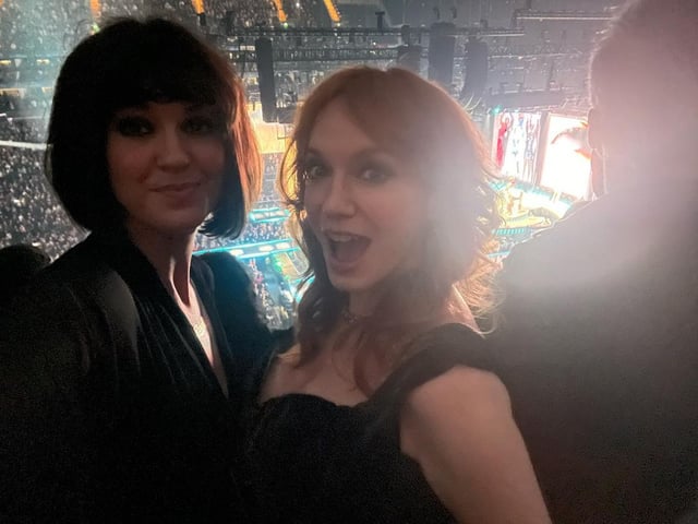 Christina with Dawn O’Porter seeing Madonna last night